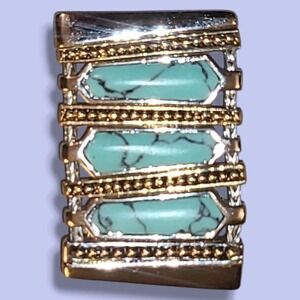 RICHES Retired Lia Sophia Pendant Turquoise Gold Silver